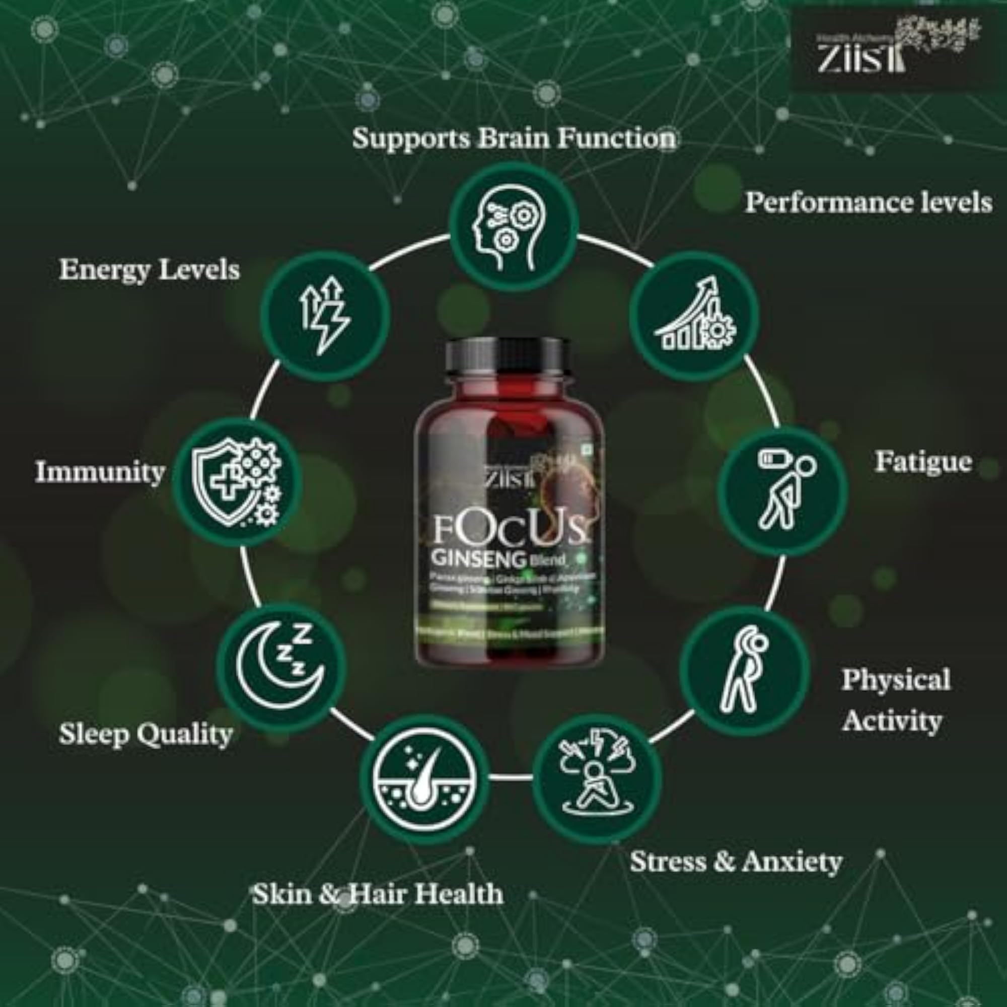 Ziist Focus Ginseng Blend, 90 Capsules
